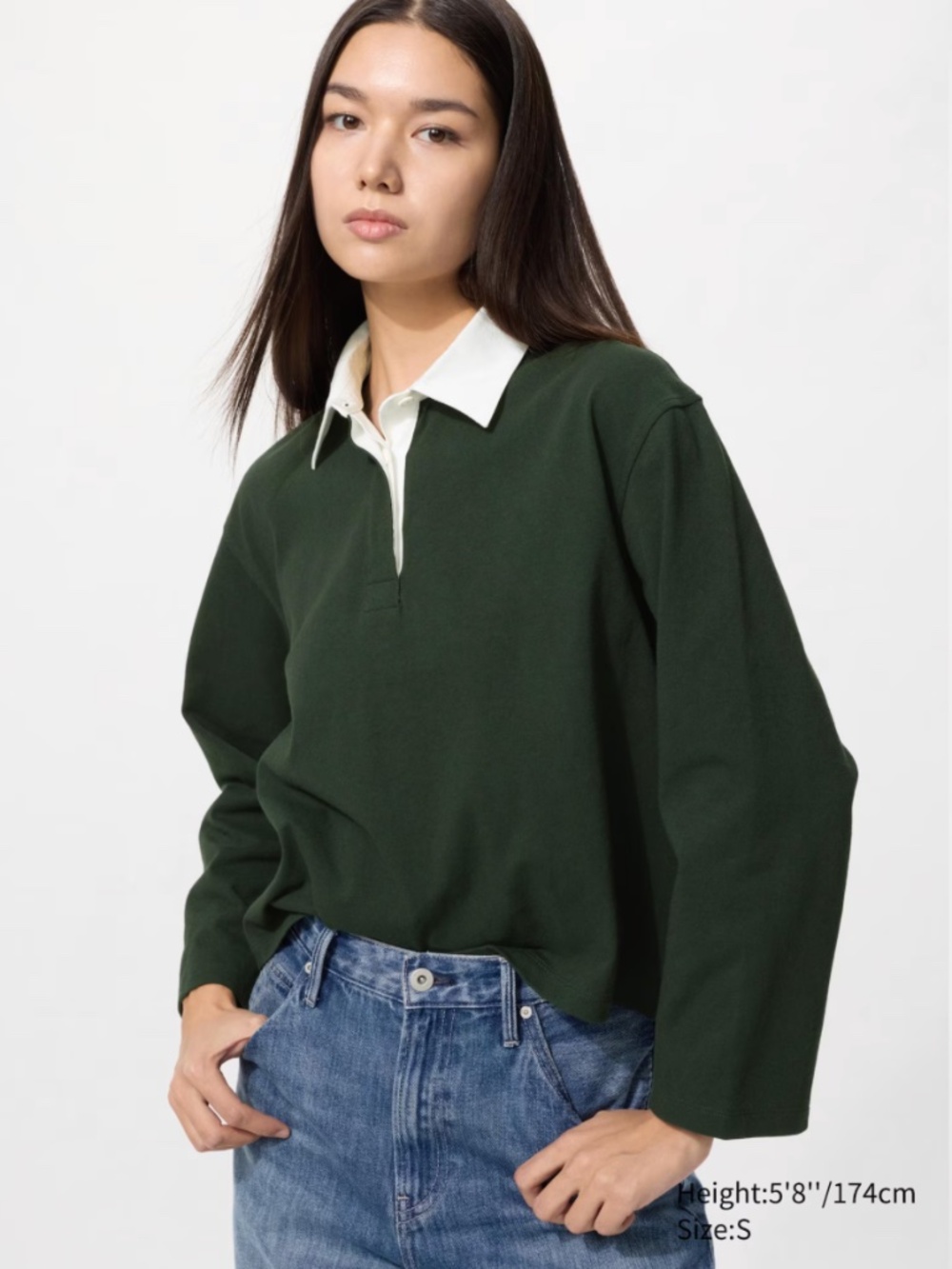 Uniqlo Women's Washed Cotton Polo Shirt